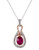 Effy 14k White and Rose Gold Diamond Lead and Glass Filled Ruby Pendant - Ruby