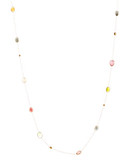 Fine Jewellery 14K Yellow Gold Bead and Multi Gem Long Necklace - Multi-Coloured