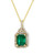Effy 14K Yellow Gold Diamond And Emerald Pendant - Emerald