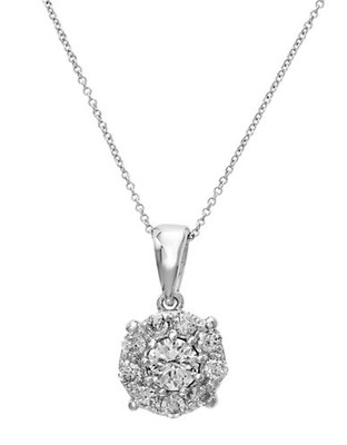 Effy 18K White Gold 0.75ct Diamond Cluster Pendant - Diamond