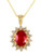 Effy 14K Yellow Gold Diamond And Ruby Pendant - Ruby