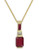 Effy 14k Yellow Gold Diamond Lead and Glass Filled Ruby Pendant - Ruby