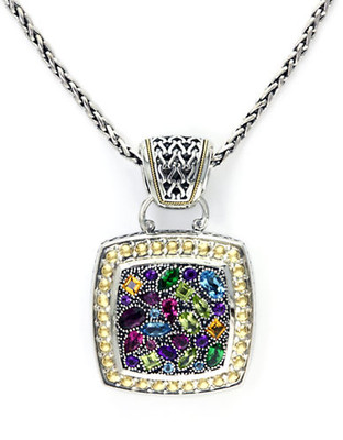 Effy Sterling Silver 18K Yellow Gold And Multi Gemstone Pendant - Multi Coloured