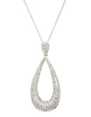 Fine Jewellery 14K White Gold Oval Shaped Diamond Pendant - Diamond
