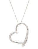 Fine Jewellery 14K White Gold Diamond Heart Pendant - Diamond