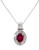 Effy 14K White Gold Diamond and Lead Glass Filled Ruby Pendant - Ruby
