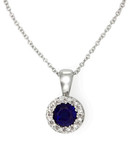 Effy 14K White Gold Diamond Sapphire Pendant - Sapphire