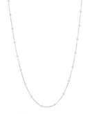 Honora Style Sterling Silver 8 to 9 mm Long Stationed Pearl Necklace - White