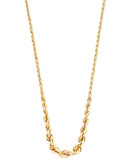 Fine Jewellery 14K Yellow Gold Hollow Rope Chain Necklace - Yellow Gold