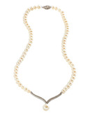 Fine Jewellery 10K White Gold Diamond And Pearl Necklace - Pearl