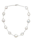 Honora Style 12 to 16mm Flat Freshwater Pearl Necklace - White