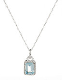 Town & Country 10K White Gold Pendant Necklace - Light Blue
