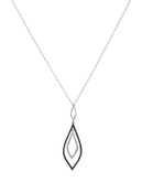 Effy 14K White Gold Diamond and Black Diamond Pendant Necklace - Diamond