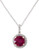 Effy 14k  White and Yellow Gold Diamond Lead and Glass Filled Ruby Pendant - Ruby