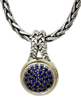 Effy Sterling Silver 18K Yellow Gold And Sapphire Pendant - Sapphire