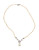 Fine Jewellery Sterling Silver V Shaped Necklace Set With 48 Round White Diamonds And Strung With 5mm Round White Freshwater Pearls - PEARL