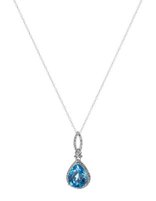 Town & Country 10K White Gold Pendant Necklace - Dark Blue