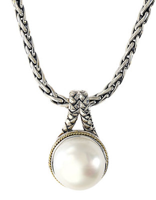 Effy 18k Yellow Gold and Silver Fresh Water Pendant - Silver