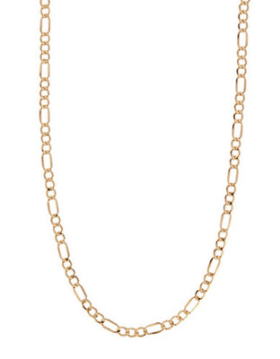 Fine Jewellery 10Kt Yellow Gold Hollow  20 inch Figaro Link Chain With Lobster Clasp Closure - Yellow Gold