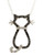 Fine Jewellery 10K White Gold, Black And White Diamond Cat Necklace - White Gold/Black And White Diamond