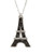 Fine Jewellery 10K White Gold, White And 0.21ct Black Diamond Eiffel Tower Pendant - Black
