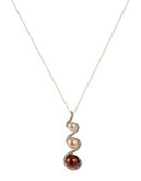Fine Jewellery 10K Yellow Gold Necklace with Diamond and Pearl Pendant - Pearl