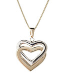 Fine Jewellery 14K Yellow Gold And Sterling Silver Interlocking Heart Pendant - Auragento (Silver/Gold)