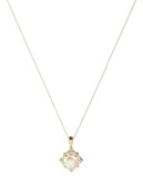 Fine Jewellery 10K Yellow Gold Pearl and Diamond Pendant Necklace - Pearl