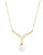 Fine Jewellery 10K Yellow Gold Diamond and Drop Pearl Bar Necklace - Pearl