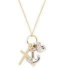 Fine Jewellery 14K Two Tone Gold Faith, Hope And Charity Pendant - Yellow Gold/White Gold