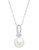 Fine Jewellery 10K White Gold Diamond And 7mm Pearl Pendant - Pearl