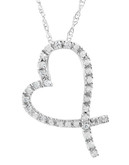 Fine Jewellery 10K White Gold Heart Pendant With 0 09Tw Diamonds - Diamond