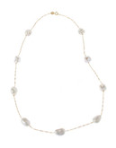 Fine Jewellery 14K Yellow Gold Baroque Pearl Station Necklace - PEARL