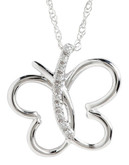 Fine Jewellery 10Kw Butterfly Pendant W/.03Ct Diamonds - 10Kw