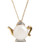 Fine Jewellery 10K Yellow Gold Diamond And Pearl Teapot Pendant - Gold