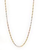 Fine Jewellery 14K Tri Colour Small Singapore Chain Necklace - Tri Colour Gold