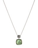Fine Jewellery Sterling Silver Green Quartz Pendant Necklace