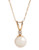 Fine Jewellery 10K Yellow Gold Diamond And Pearl Pendant - Pearl
