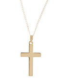 Fine Jewellery 14K Yellow Gold Cross Pendant With 18 Inch Curb Chain - Yellow Gold
