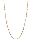 Fine Jewellery 14K Tri Colour Gold Small Singapore Chain Necklace - Tri Colour Gold