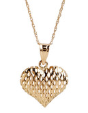 Fine Jewellery 14K Yellow Gold Open Mesh Heart Pendant - Yellow Gold