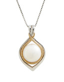 Fine Jewellery Sterling Silver 14K Yellow Gold And Pearl Pendant - Pearl