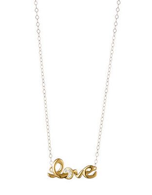 Fine Jewellery Love Script Necklace - Yellow Gold