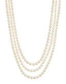 Fine Jewellery 3 Row Pearl Necklace - White