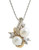 Fine Jewellery Sterling Silver 14K White And Yellow Gold And 5mm Pearl Pendant - Two Tone Colour