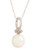 Fine Jewellery 14K Yellow Gold And Sterling Silver Diamond And 7mm Pearl Pendant - Two Tone Colour