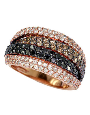 Effy 14K Rose Gold, White, Black And Espresso 2.05ct Diamond Ring - Diamond - 7