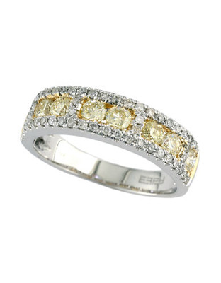 Effy 14K Two Tone Yellow Diamond Ring - Yellow - 7