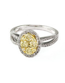 Effy 14K White Gold band White And Yellow 1.12ct Diamond Ring - Diamond - 7