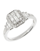 Effy 14K White Gold Square Diamond Ring - Diamond - 7